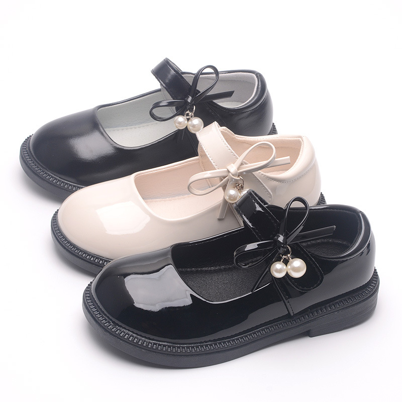 Dievčenské mikrofibrové školské topánky s Velcro zapínaním, PU stielka, podrážka z teľacej šľachy, pre vek 4–12 rokov.