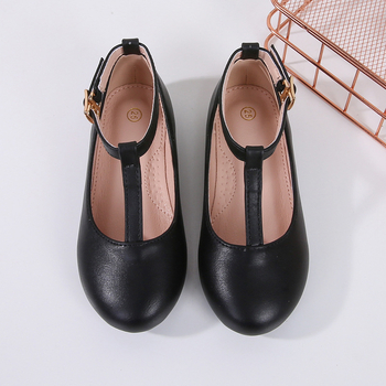 Lányok iskolai PU bőrből készült cipő Velcro záródással – UK stílus, koreai hatás, felsőrész PU, bélés PU, talp PU, gumírozott talp