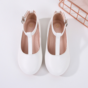 Lányok iskolai PU bőrből készült cipő Velcro záródással – UK stílus, koreai hatás, felsőrész PU, bélés PU, talp PU, gumírozott talp