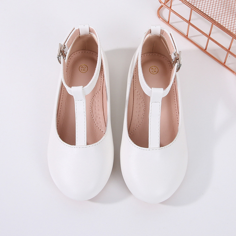 Lányok iskolai PU bőrből készült cipő Velcro záródással – UK stílus, koreai hatás, felsőrész PU, bélés PU, talp PU, gumírozott talp