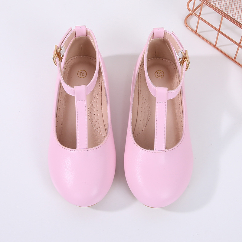 Lányok iskolai PU bőrből készült cipő Velcro záródással – UK stílus, koreai hatás, felsőrész PU, bélés PU, talp PU, gumírozott talp