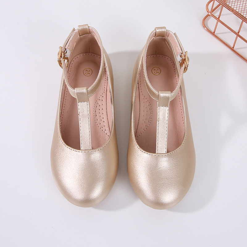 Lányok iskolai PU bőrből készült cipő Velcro záródással – UK stílus, koreai hatás, felsőrész PU, bélés PU, talp PU, gumírozott talp