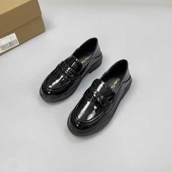 Gyerekeknek szóló loaferek, brit stílus, Microfiber bőrből készült felső rész, PU bélés, gumírozott talp