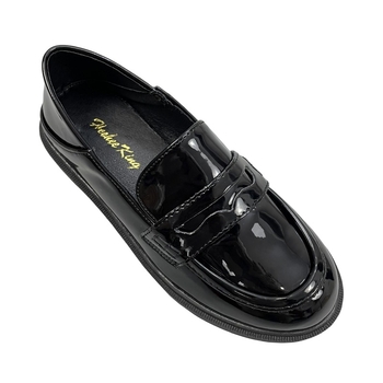 Gyerekeknek szóló loaferek, brit stílus, Microfiber bőrből készült felső rész, PU bélés, gumírozott talp