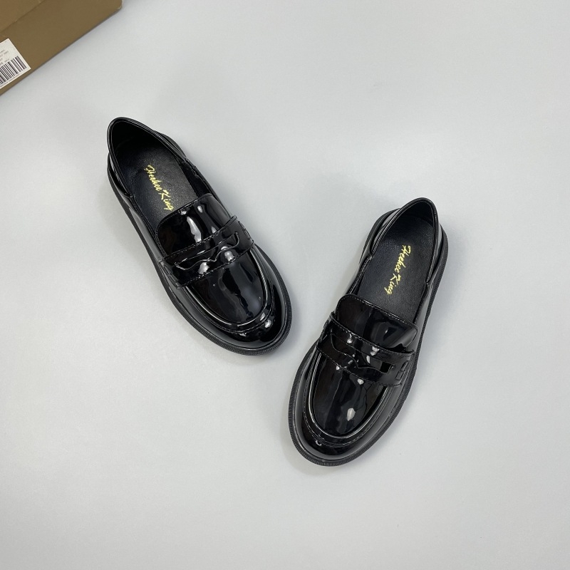 Gyerekeknek szóló loaferek, brit stílus, Microfiber bőrből készült felső rész, PU bélés, gumírozott talp