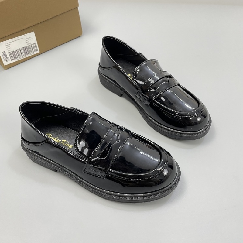 Gyerekeknek szóló loaferek, brit stílus, Microfiber bőrből készült felső rész, PU bélés, gumírozott talp