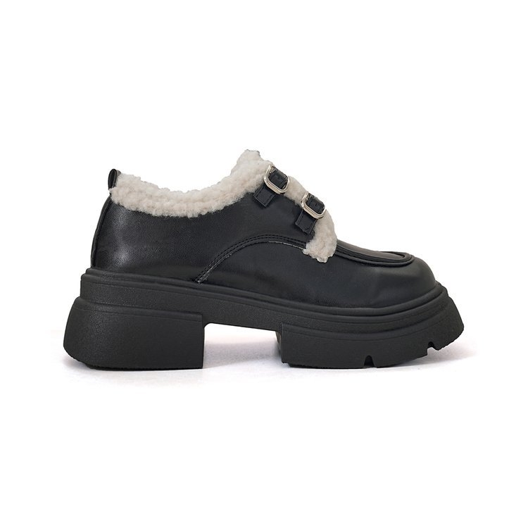 Loafers Mary Jane s PU gornjim dijelom, platforma visine 3–5 cm, gumena potplat, tekstilna uloška
