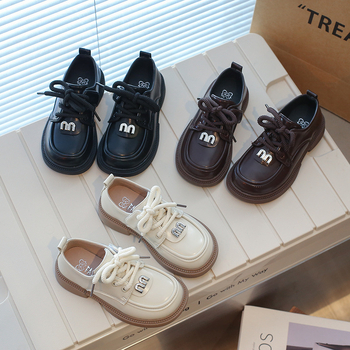 Dječji kožni loaferi s Velcro kopčom — PU gornji dio, gumeni potplat, niski profil, podstava od umjetne kože, uloška od umjetne kože, britanski stil, vodootporni i protuklizni