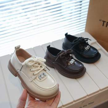 Dječji kožni loaferi s Velcro kopčom — PU gornji dio, gumeni potplat, niski profil, podstava od umjetne kože, uloška od umjetne kože, britanski stil, vodootporni i protuklizni