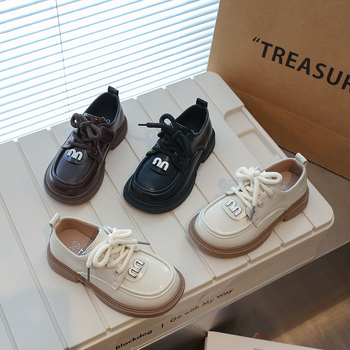 Dječji kožni loaferi s Velcro kopčom — PU gornji dio, gumeni potplat, niski profil, podstava od umjetne kože, uloška od umjetne kože, britanski stil, vodootporni i protuklizni