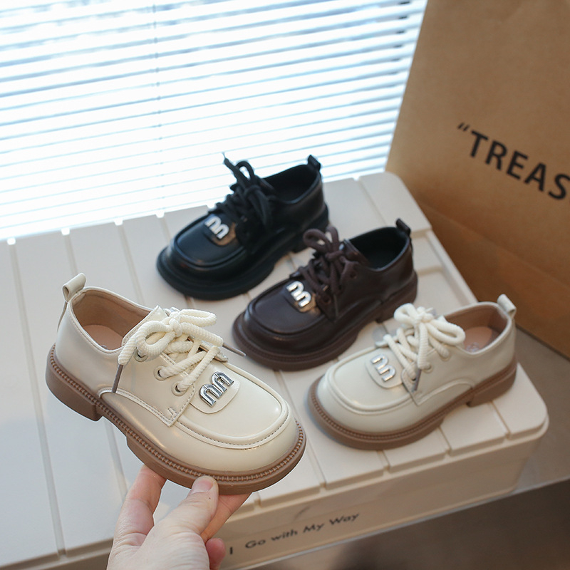 Dječji kožni loaferi s Velcro kopčom — PU gornji dio, gumeni potplat, niski profil, podstava od umjetne kože, uloška od umjetne kože, britanski stil, vodootporni i protuklizni