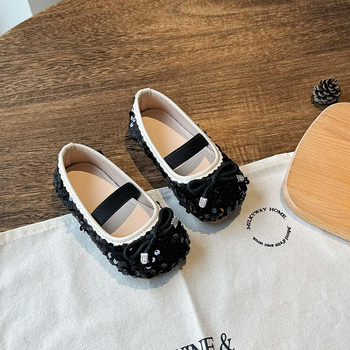 PU bőrből készült gyerekcipő lányoknak, elasztikus pántos záródás, alacsony felső rész, csúszásmentes, gumitalp, tavasz