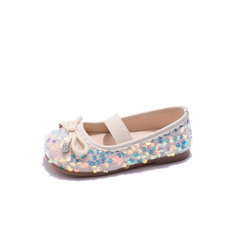 PU bőrből készült gyerekcipő lányoknak, elasztikus pántos záródás, alacsony felső rész, csúszásmentes, gumitalp, tavasz