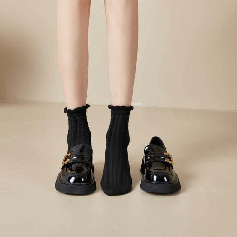 Ženske ravne cipele – Loafer u korejskom stilu, PU gornji dio, PU ulošak, gumeni potplat, slip-on
