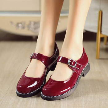 Lányoknak hercegnő-stílusú balerina cipő csattal, PU felső rész, gumi talp, csúszásmentes, minden évszakban