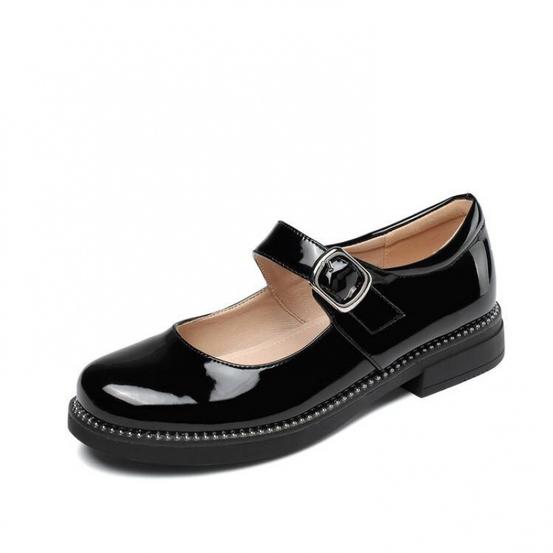 Lányoknak hercegnő-stílusú balerina cipő csattal, PU felső rész, gumi talp, csúszásmentes, minden évszakban