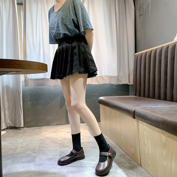 Pantofi dama din piele, vârf rotund, partea superioară din bumbac, model craniu, închidere Velcro, talpă din cauciuc