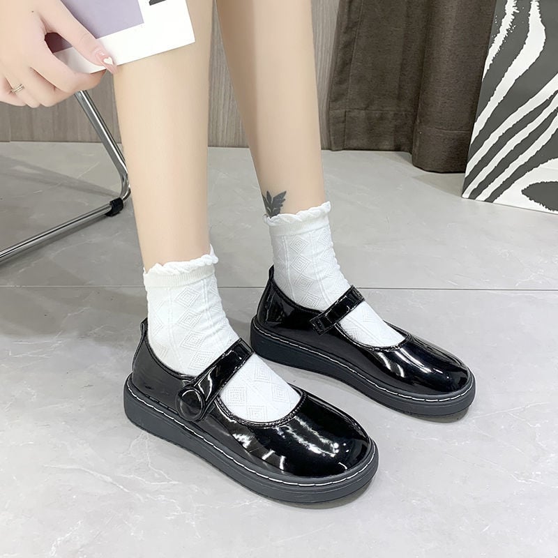 Pantofi dama din piele, vârf rotund, partea superioară din bumbac, model craniu, închidere Velcro, talpă din cauciuc