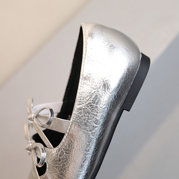 Pantofi slip-on pentru fete, stil retro, cu funda – din microfibră, căptușeală PU, talpă PVC, respirabili, antiderapante, durabili (vârsta 4–12 ani)