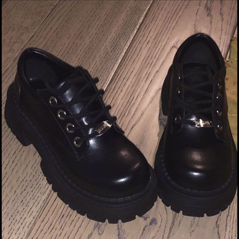 Ravne cipele Mary Jane, PU gornji dio, zatvaranje šnurikama, niski mačji pet