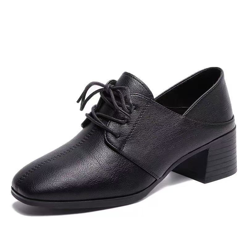 Princess Jane dámske oxfordky z split kože – britský štýl, štvorcový nos, vrchná časť zo split kože, stredný podpätok 3-6 cm, šnurovanie