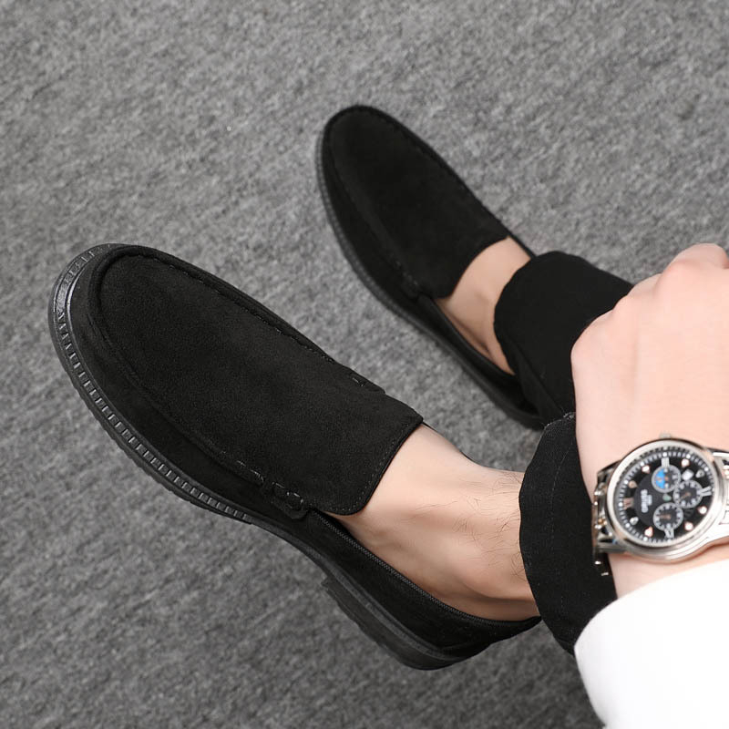 Muške casual cipele od suede s injekcijski oblikovanom plastičnom sole, dišuće i vodootporne, klin visine 3–5 cm
