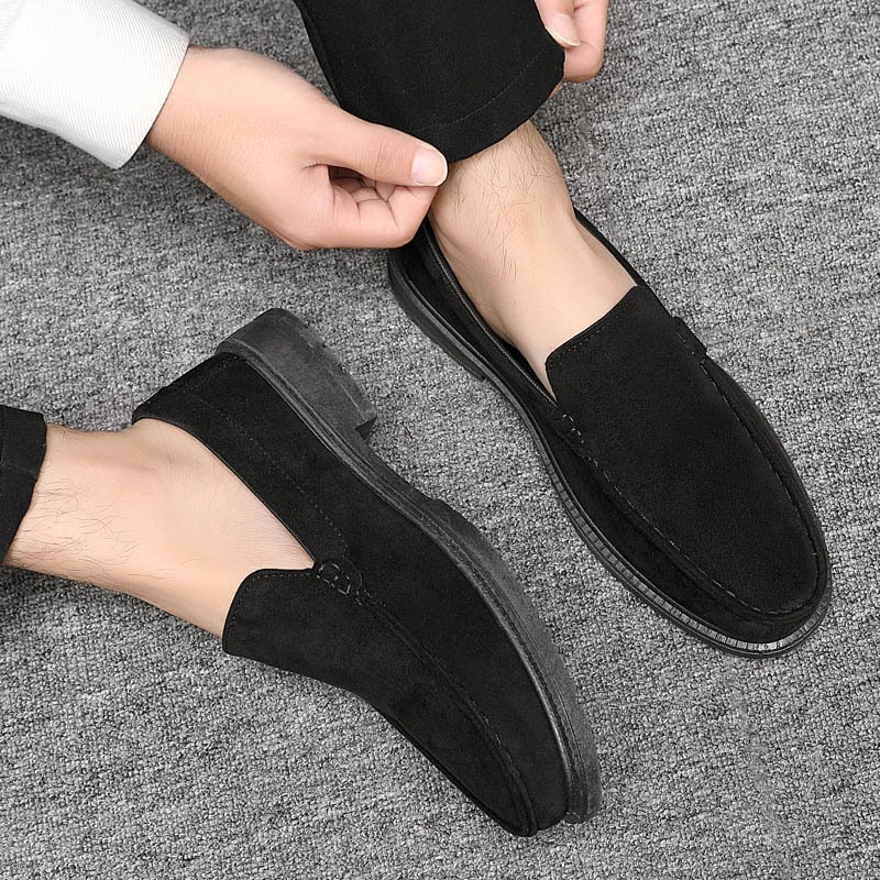 Muške casual cipele od suede s injekcijski oblikovanom plastičnom sole, dišuće i vodootporne, klin visine 3–5 cm