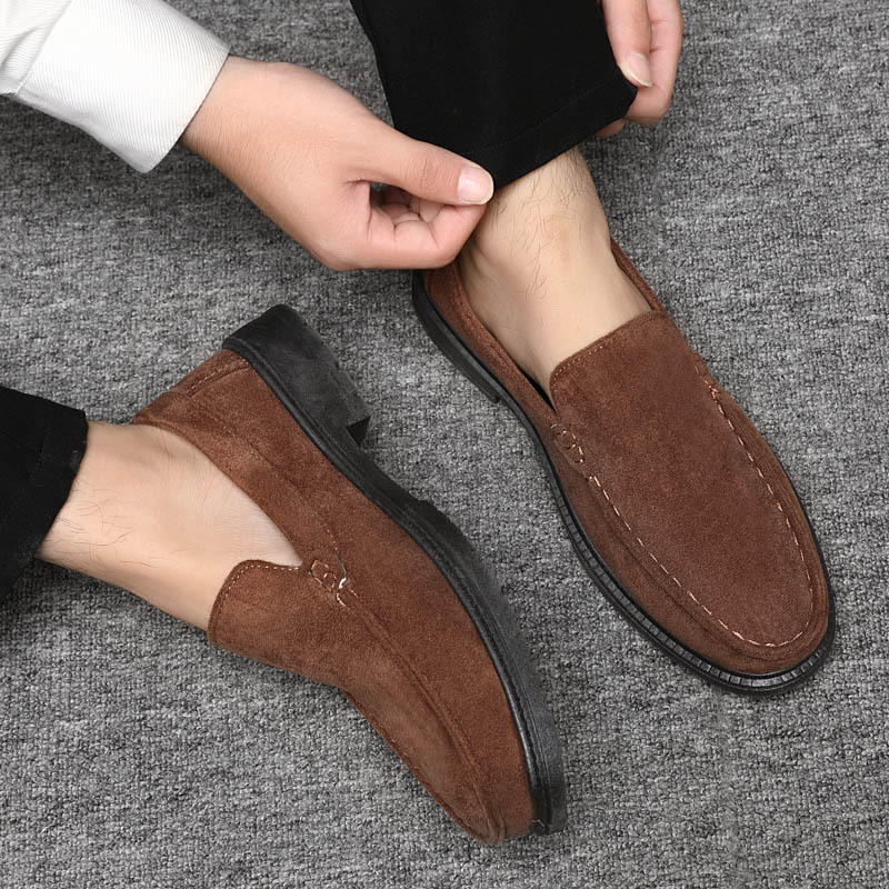 Muške casual cipele od suede s injekcijski oblikovanom plastičnom sole, dišuće i vodootporne, klin visine 3–5 cm