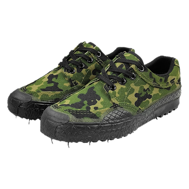 Jihua 3537 pracovné topánky z plátna, šnúrkami, guľatý nos, podrážka z prírodnej gumy, priedušné a odolné voči opotrebeniu