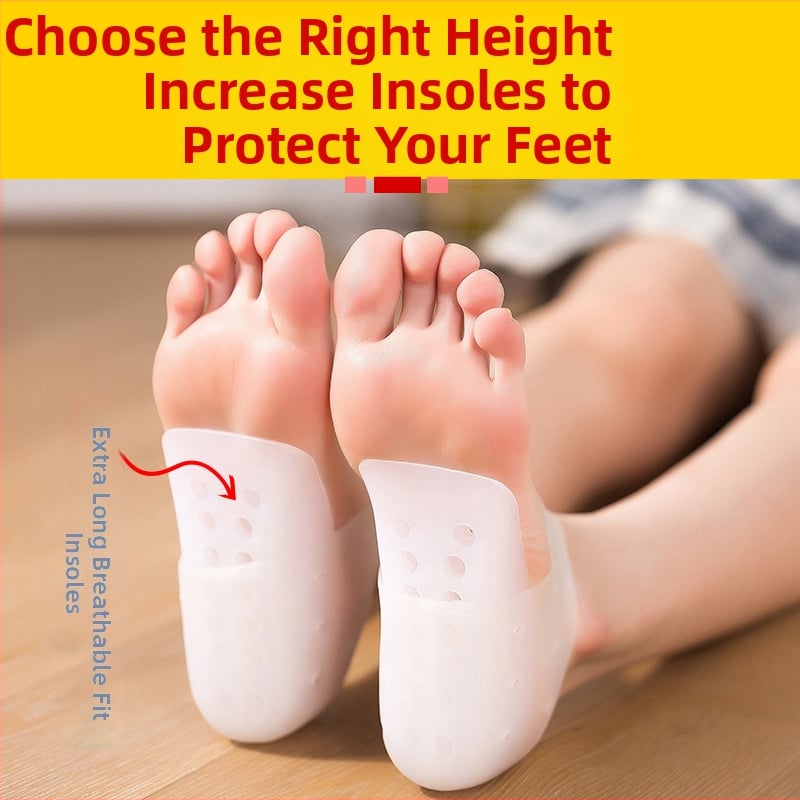 Magasságot növelő talpbetét, láthatatlan belső emeléssel, hétpontos boltozat, SEBS, uniszex, alkalmas sportcipőkhöz, bőr cipőkhöz, bakancsokhoz