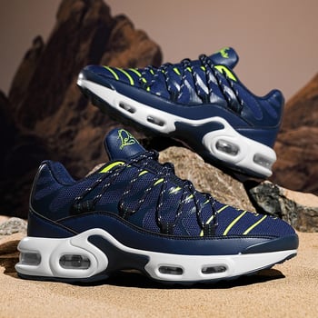 Férfi futócipők vastag talppal, lélegző hálós felsőrész, PU talp, fűzős zárás, alacsony felső rész, ütéscsillapító rendszer