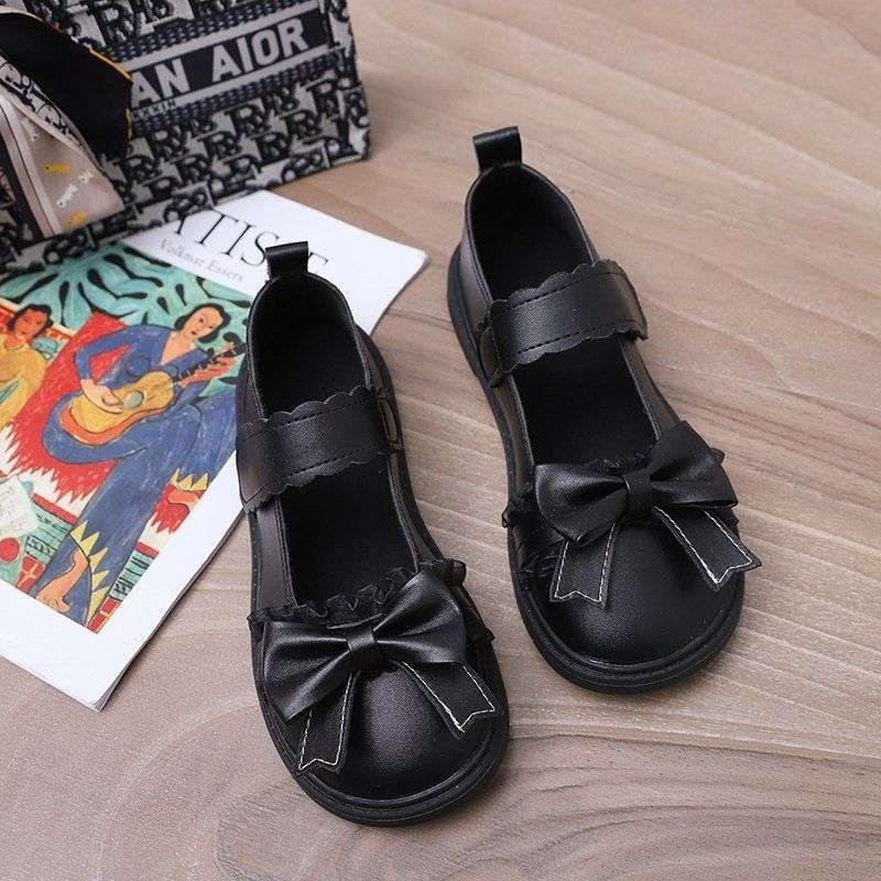 Női lapos cipők, kerek orr, PU felsőrész, japán brog stílus, Velcro zárás