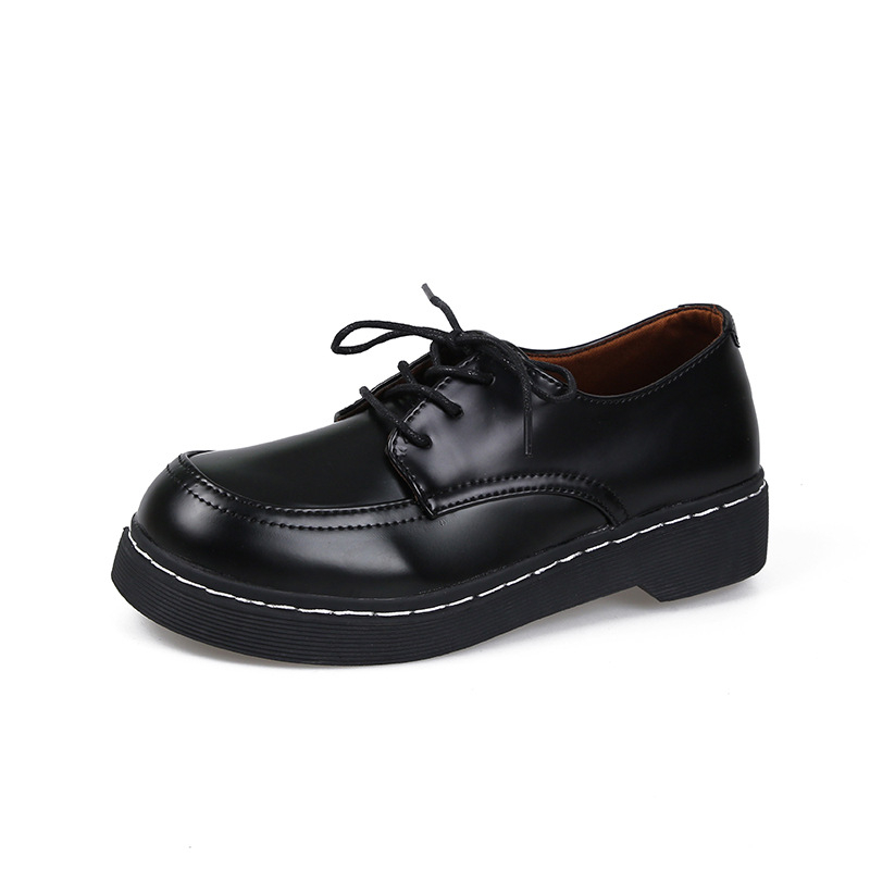 Ženske britskog stila loaferice s okruglim vrhom, PU gornji dio, gumeni đon, visina potpetice 3–5 cm