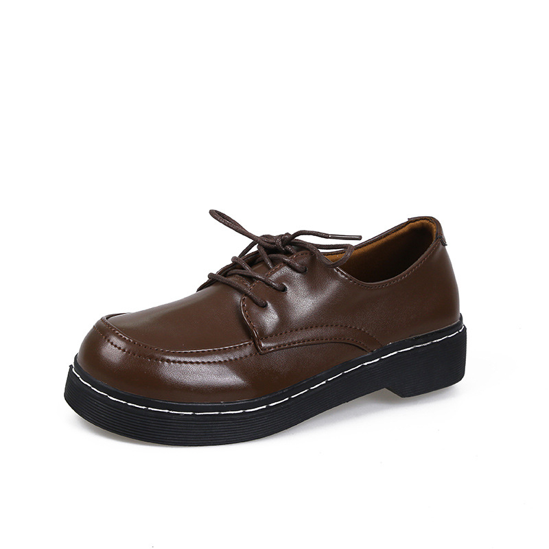 Ženske britskog stila loaferice s okruglim vrhom, PU gornji dio, gumeni đon, visina potpetice 3–5 cm