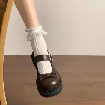 Női Mary Jane cipő, PU felsőrész, kerek orr, vastag sarka, sarokmagasság több mint 8 cm