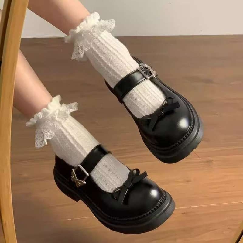 Női Mary Jane cipő, PU felsőrész, kerek orr, vastag sarka, sarokmagasság több mint 8 cm