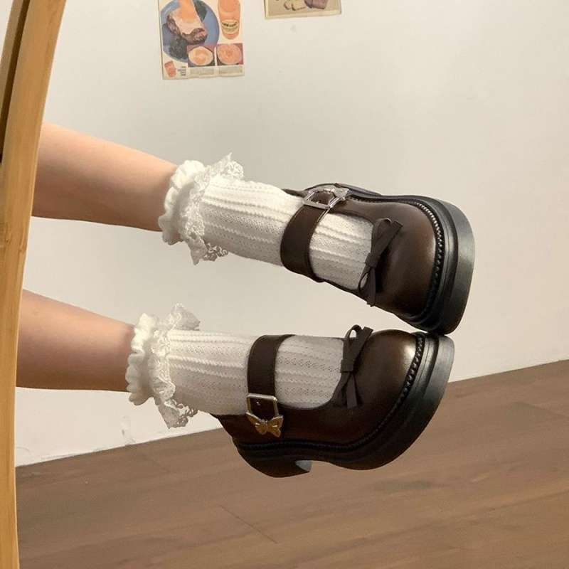 Női Mary Jane cipő, PU felsőrész, kerek orr, vastag sarka, sarokmagasság több mint 8 cm