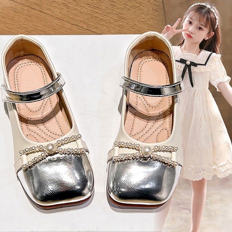 Lányoknak készült PU felső részű cipő Velcro-záródással, imitált bőrbélés, PU talpbetét, gumitalp