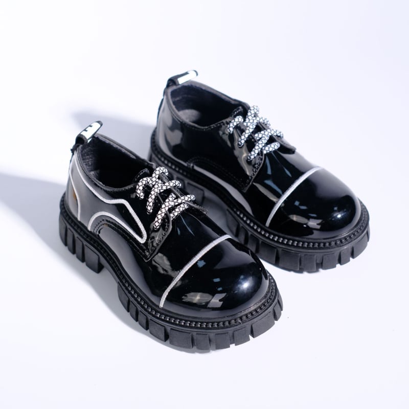 Dječje kožne cipele s debelim potplatom, britanski stil, školske cipele bez vezica, korejska verzija, uzorak slova