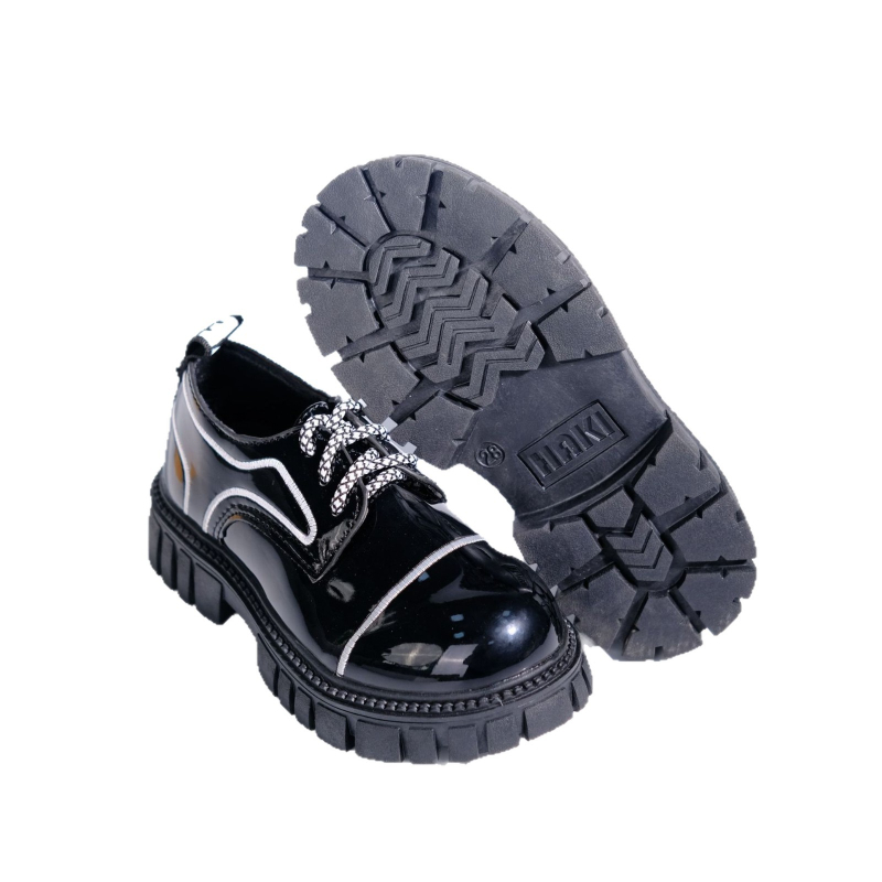 Dječje kožne cipele s debelim potplatom, britanski stil, školske cipele bez vezica, korejska verzija, uzorak slova