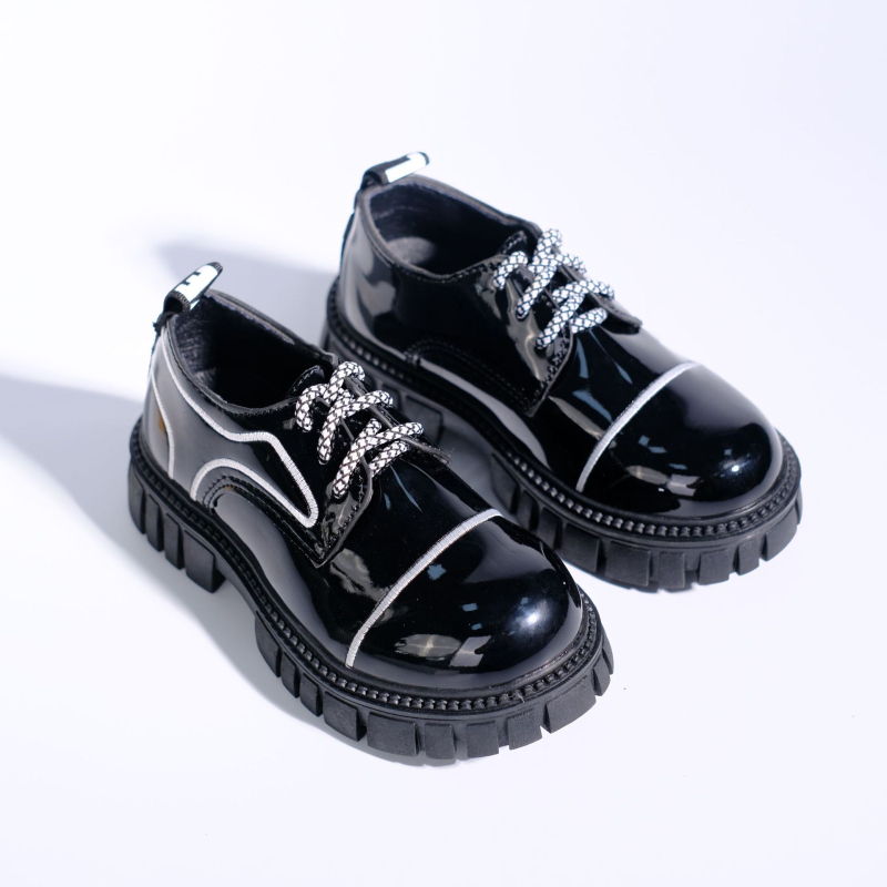 Dječje kožne cipele s debelim potplatom, britanski stil, školske cipele bez vezica, korejska verzija, uzorak slova