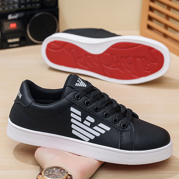 Adidași bărbătești de toamnă – partea superioară PU, talpă din cauciuc, vârf rotund, șiret frontal, toc redus