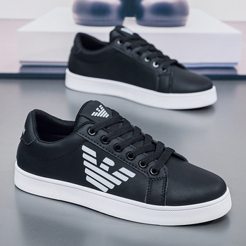 Adidași bărbătești de toamnă – partea superioară PU, talpă din cauciuc, vârf rotund, șiret frontal, toc redus