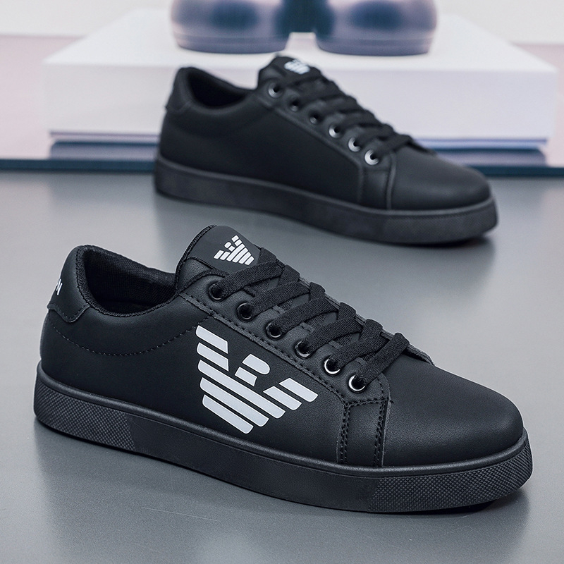 Adidași bărbătești de toamnă – partea superioară PU, talpă din cauciuc, vârf rotund, șiret frontal, toc redus