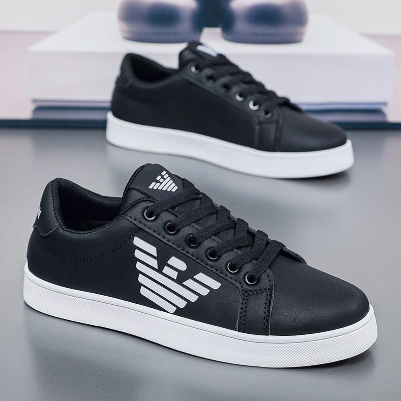 Adidași bărbătești de toamnă – partea superioară PU, talpă din cauciuc, vârf rotund, șiret frontal, toc redus