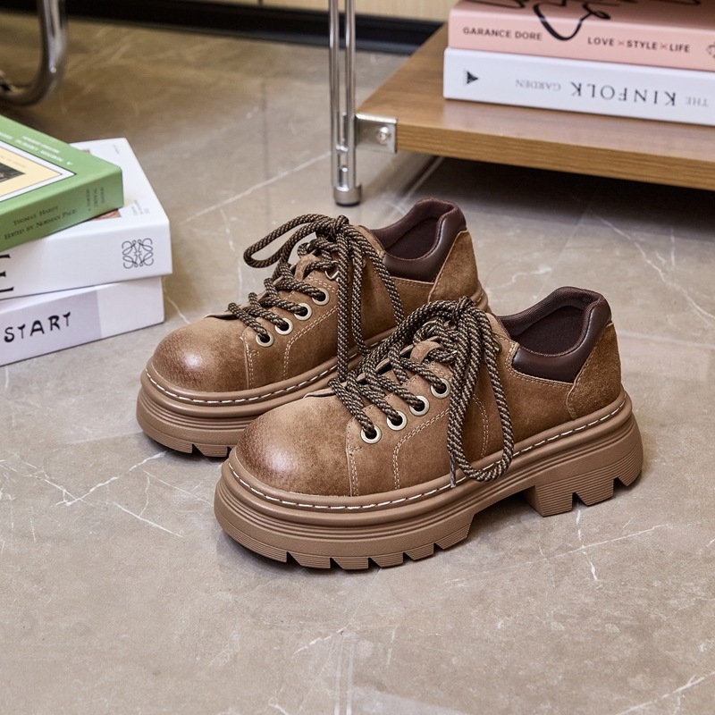 Platform loafers 2025 proljeće: JK sveučilišni stil, retro britski izgled, gornji dio od pigskin, đon TPR, debeo pet 6-8 cm