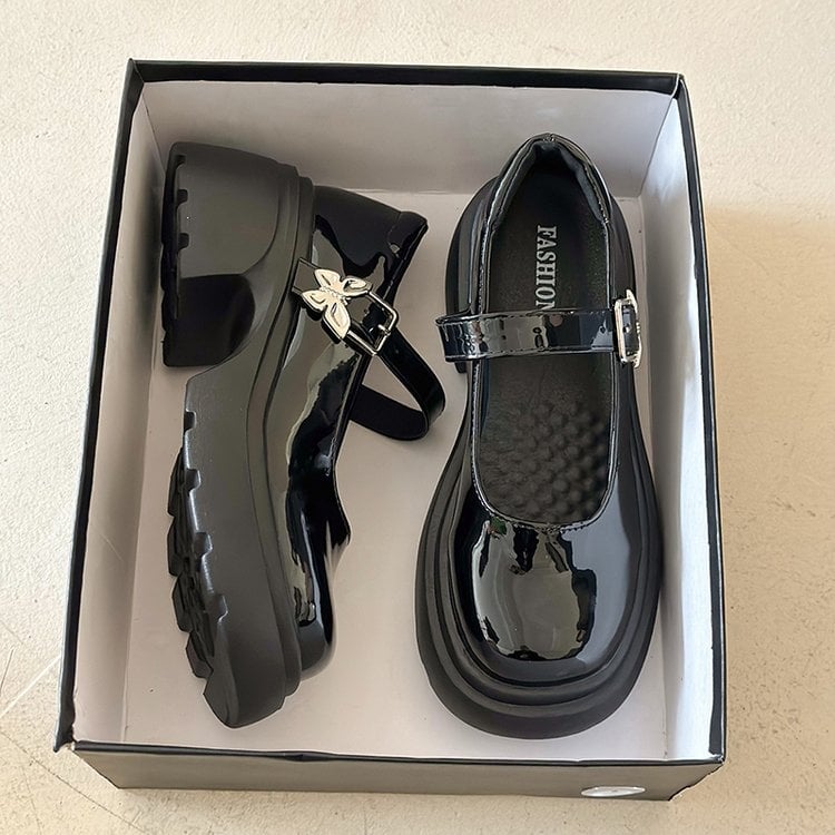 Női Mary Jane cipők, vastag talppal, kerek orr, felső rész Super Fiber anyagból, belső EVA talpbetét, külső gumitalp, középmagas sarok 3-5 cm