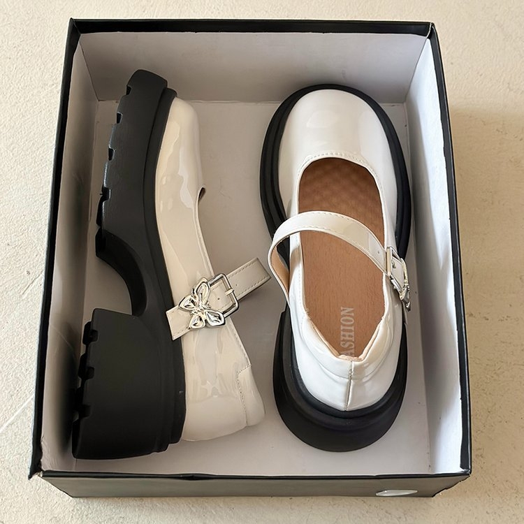 Női Mary Jane cipők, vastag talppal, kerek orr, felső rész Super Fiber anyagból, belső EVA talpbetét, külső gumitalp, középmagas sarok 3-5 cm