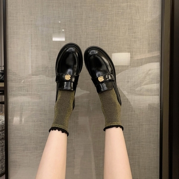 Női bőr loaferek, kerek orrú, slip-on stílusú, gumitalp, vastag sarok 3-5 cm