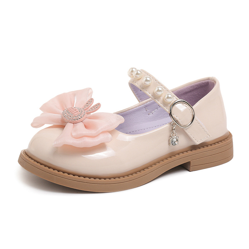 Lányoknak készült mikroszálas bőr felsőrészű loafers Velcro-zárással, bőr belső, PU talpbetét, gumitalp, 1–12 éveseknek, 2025 tavasz